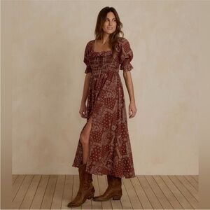 Rylee + Cru women’s birdie dress in bandana brick